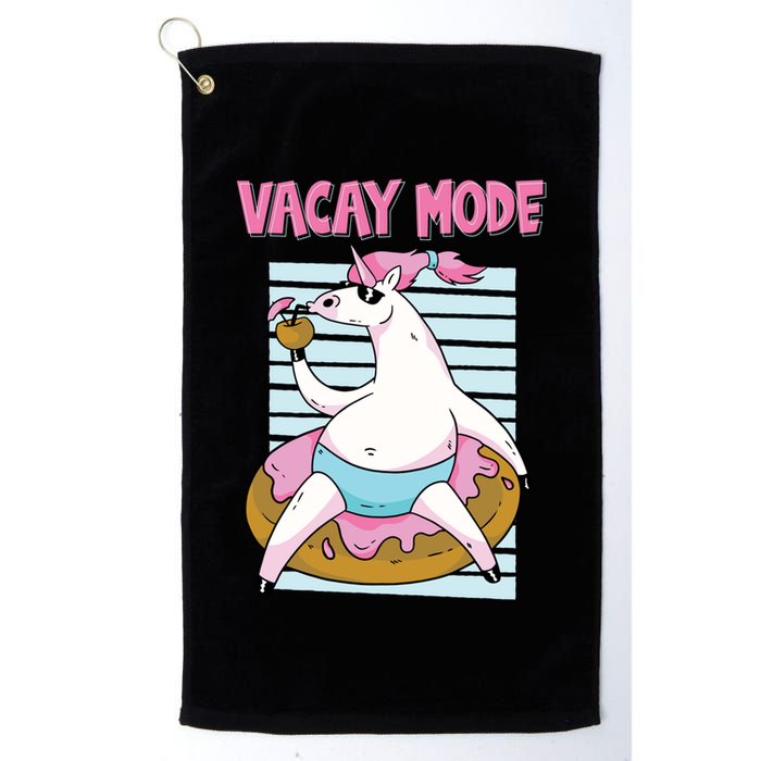 Funny Unicorn Chillin On Donut In Vacay Mode Gift Golf Towel