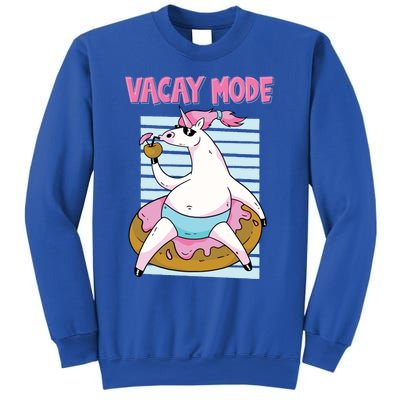 Funny Unicorn Chillin On Donut In Vacay Mode Gift Sweatshirt