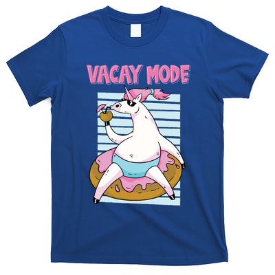 Funny Unicorn Chillin On Donut In Vacay Mode Gift T-Shirt