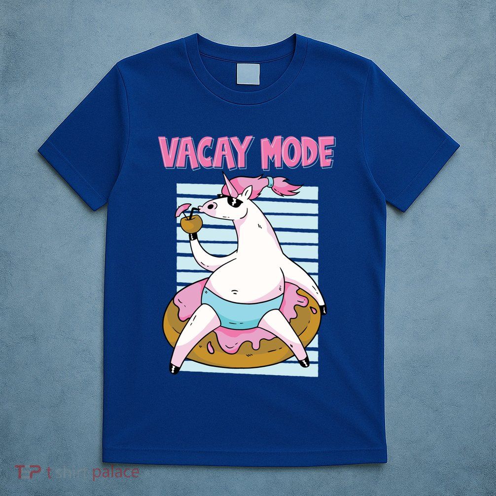 Funny Unicorn Chillin On Donut In Vacay Mode Gift T-Shirt