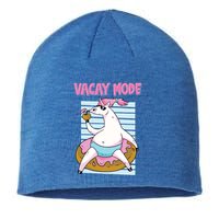 Funny Unicorn Chillin On Donut In Vacay Mode Gift Sustainable Beanie