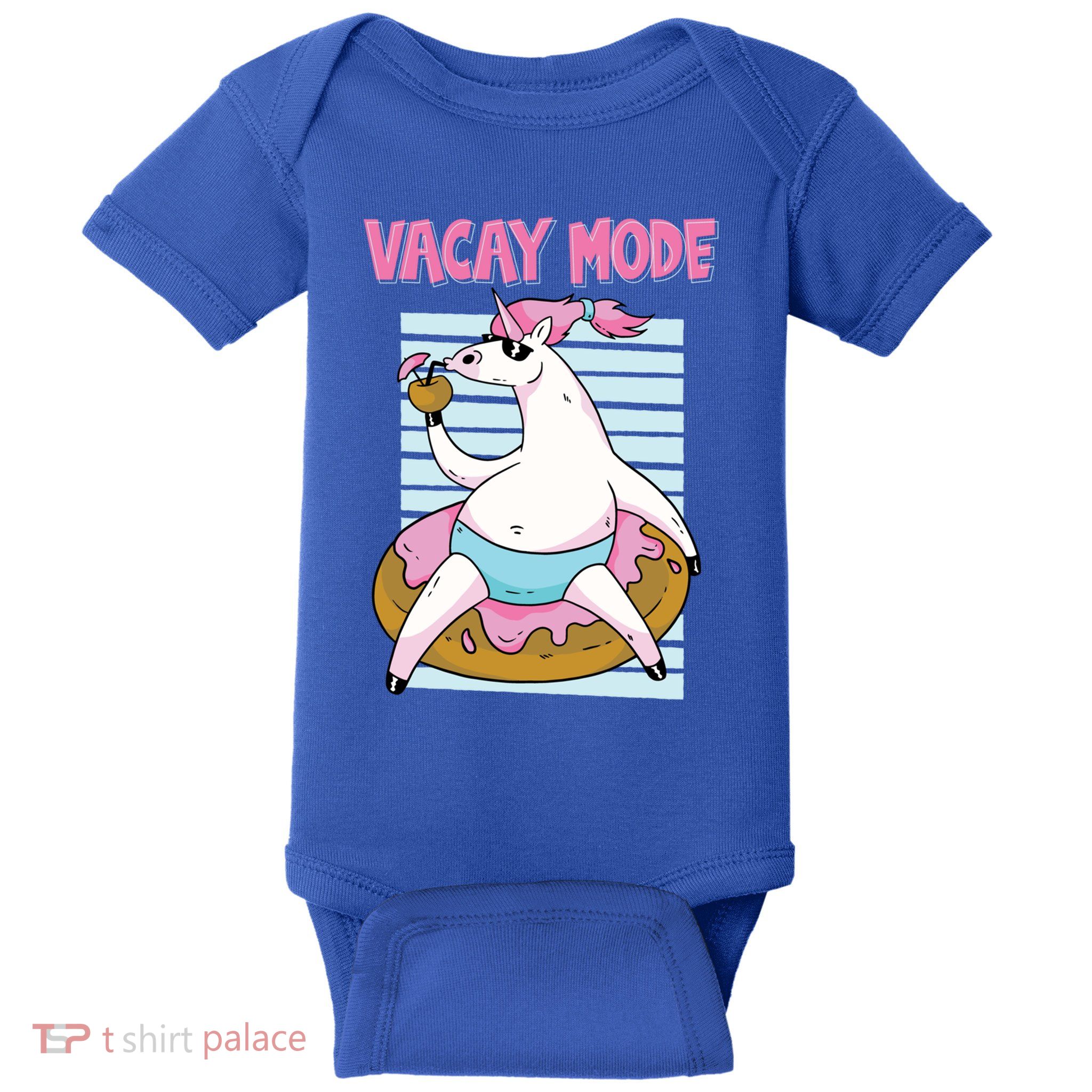 Funny Unicorn Chillin On Donut In Vacay Mode Gift Baby Bodysuit