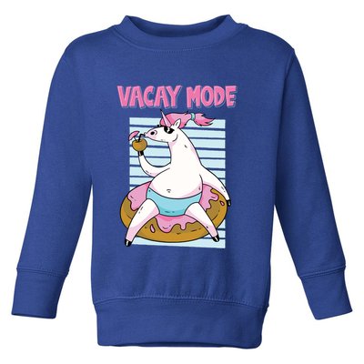 Funny Unicorn Chillin On Donut In Vacay Mode Gift Toddler Sweatshirt