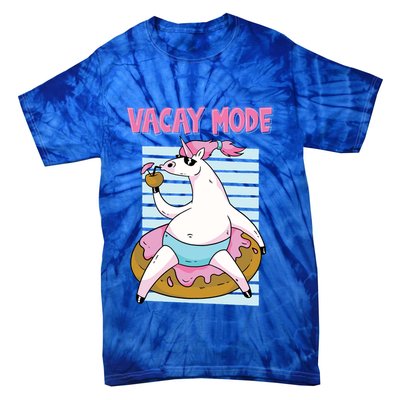 Funny Unicorn Chillin On Donut In Vacay Mode Gift Tie-Dye T-Shirt