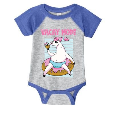 Funny Unicorn Chillin On Donut In Vacay Mode Gift Infant Baby Jersey Bodysuit