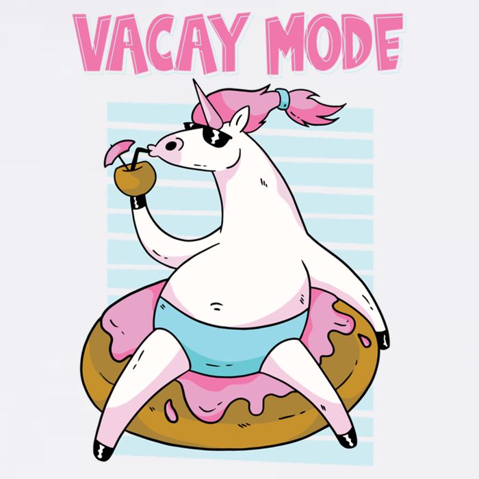 Funny Unicorn Chillin On Donut In Vacay Mode Gift Garment-Dyed Sweatshirt
