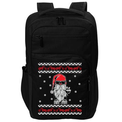 Funny Ugly Christmas Biker Gnome Motorcycle Lover Gift Xmas Gift Impact Tech Backpack