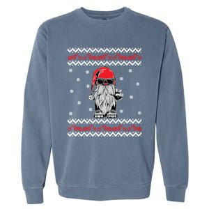 Funny Ugly Christmas Biker Gnome Motorcycle Lover Gift Xmas Gift Garment-Dyed Sweatshirt