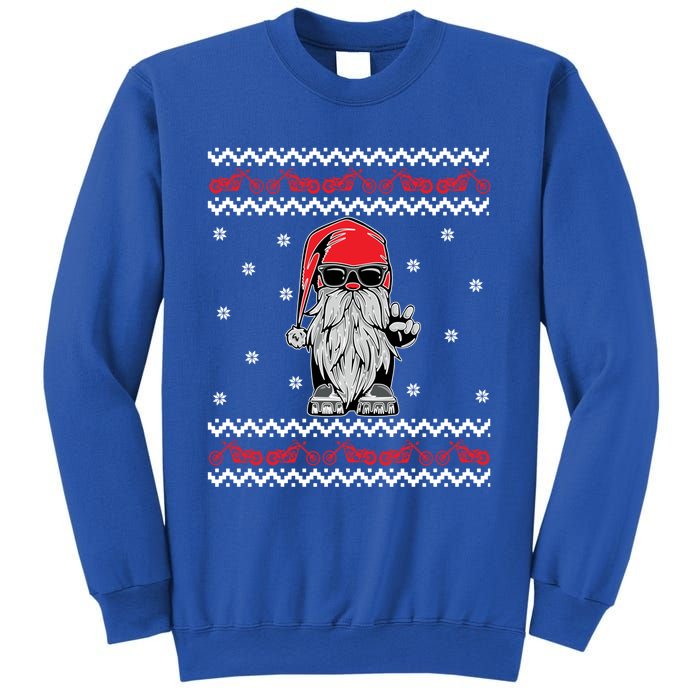 Funny Ugly Christmas Biker Gnome Motorcycle Lover Gift Xmas Gift Sweatshirt