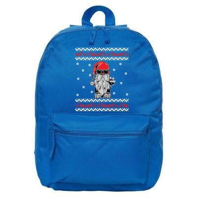 Funny Ugly Christmas Biker Gnome Motorcycle Lover Gift Xmas Gift 16 in Basic Backpack