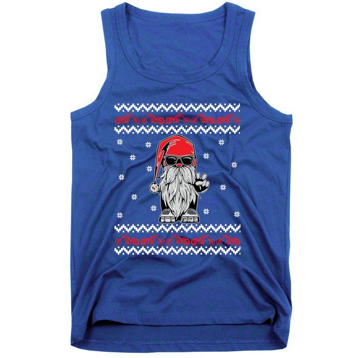 Funny Ugly Christmas Biker Gnome Motorcycle Lover Gift Xmas Gift Tank Top