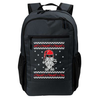 Funny Ugly Christmas Biker Gnome Motorcycle Lover Gift Xmas Gift Daily Commute Backpack