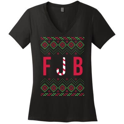 FJB Ugly Christmas Sweater Women's V-Neck T-Shirt