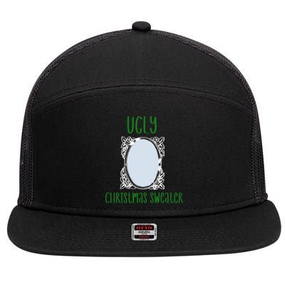 Funny Ugly Christmas Sweater With Mirror 7 Panel Mesh Trucker Snapback Hat