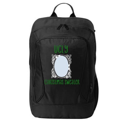 Funny Ugly Christmas Sweater With Mirror City Backpack