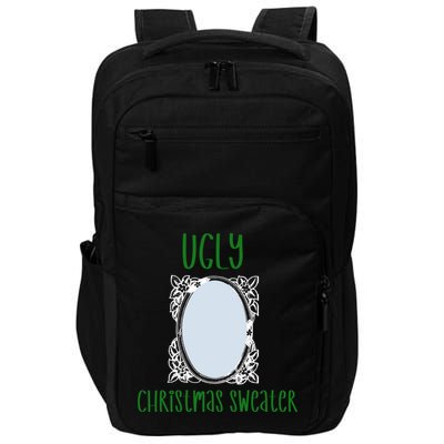 Funny Ugly Christmas Sweater With Mirror Impact Tech Backpack