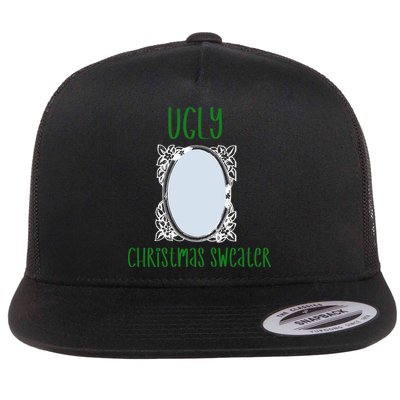 Funny Ugly Christmas Sweater With Mirror Flatbill Hat