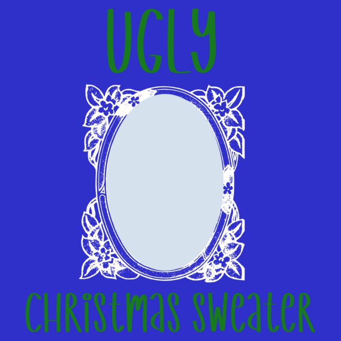 Funny Ugly Christmas Sweater With Mirror Button