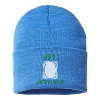 Funny Ugly Christmas Sweater With Mirror Sustainable Knit Beanie