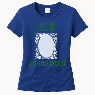 Funny Ugly Christmas Sweater With Mirror Womens T-Shirt