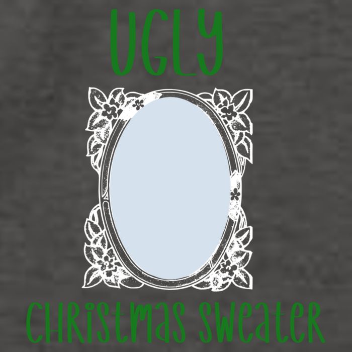 Funny Ugly Christmas Sweater With Mirror Vector Backpack