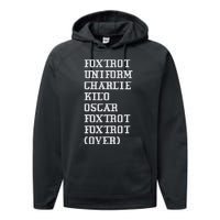 Foxtrot Uniform Charlie Kilo Oscar Over Performance Fleece Hoodie