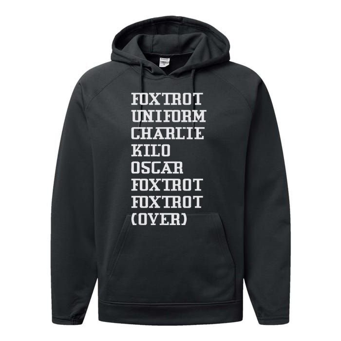 Foxtrot Uniform Charlie Kilo Oscar Over Performance Fleece Hoodie