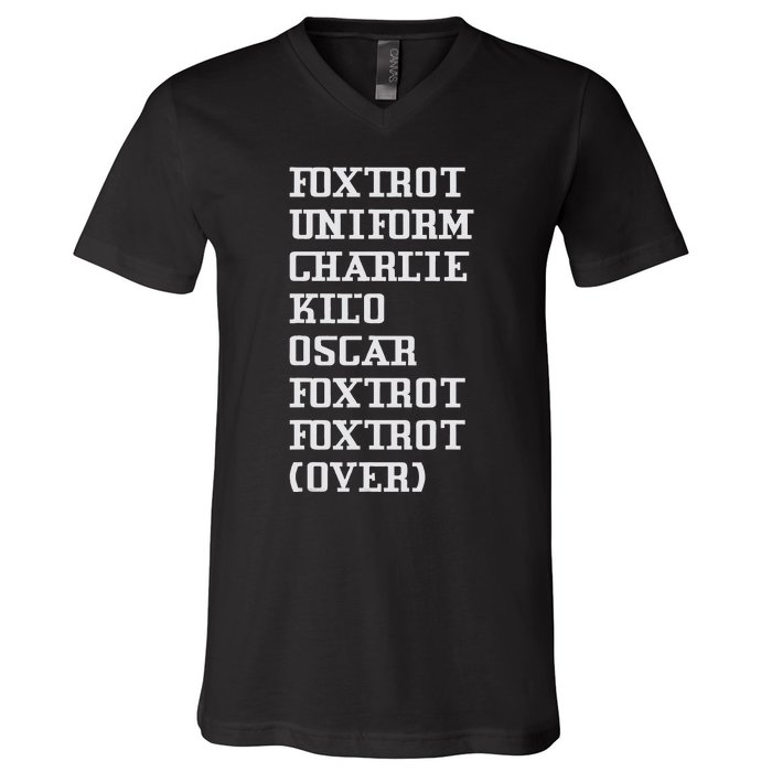 Foxtrot Uniform Charlie Kilo Oscar Over V-Neck T-Shirt