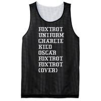 Foxtrot Uniform Charlie Kilo Oscar Over Mesh Reversible Basketball Jersey Tank