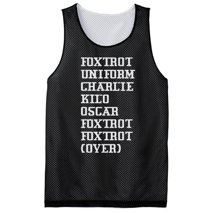 Foxtrot Uniform Charlie Kilo Oscar Over Mesh Reversible Basketball Jersey Tank