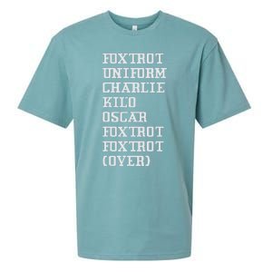 Foxtrot Uniform Charlie Kilo Oscar Over Sueded Cloud Jersey T-Shirt