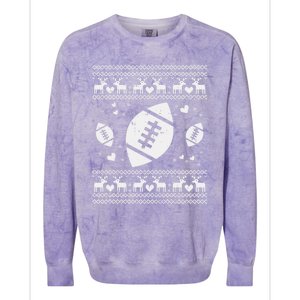 Football Ugly Christmas Sweater Ball Sport Player Boy Gift Colorblast Crewneck Sweatshirt