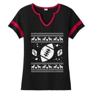 Football Ugly Christmas Sweater Ball Sport Player Boy Gift Ladies Halftime Notch Neck Tee