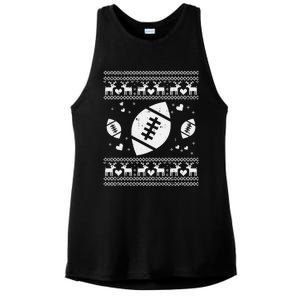 Football Ugly Christmas Sweater Ball Sport Player Boy Gift Ladies PosiCharge Tri-Blend Wicking Tank