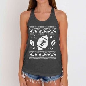 Football Ugly Christmas Sweater Ball Sport Player Boy Gift Women's Knotted Racerback Tank