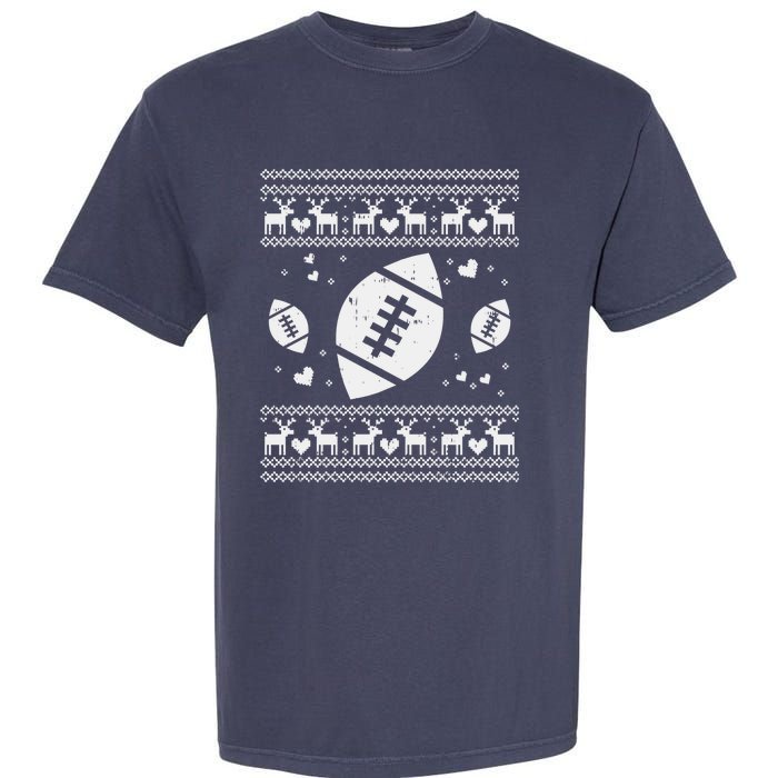 Football Ugly Christmas Sweater Ball Sport Player Boy Gift Garment-Dyed Heavyweight T-Shirt