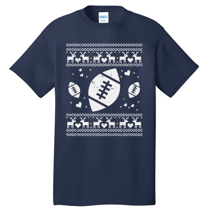 Football Ugly Christmas Sweater Ball Sport Player Boy Gift Tall T-Shirt