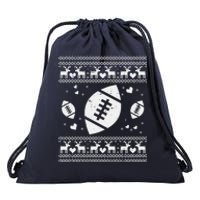 Football Ugly Christmas Sweater Ball Sport Player Boy Gift Drawstring Bag