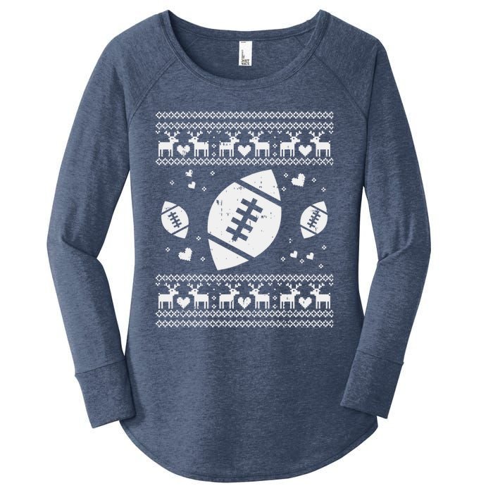 Football Ugly Christmas Sweater Ball Sport Player Boy Gift Women's Perfect Tri Tunic Long Sleeve Shirt