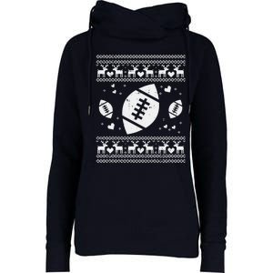 Football Ugly Christmas Sweater Ball Sport Player Boy Gift Womens Funnel Neck Pullover Hood