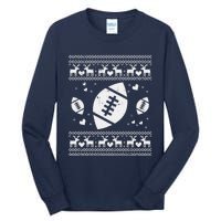 Football Ugly Christmas Sweater Ball Sport Player Boy Gift Tall Long Sleeve T-Shirt