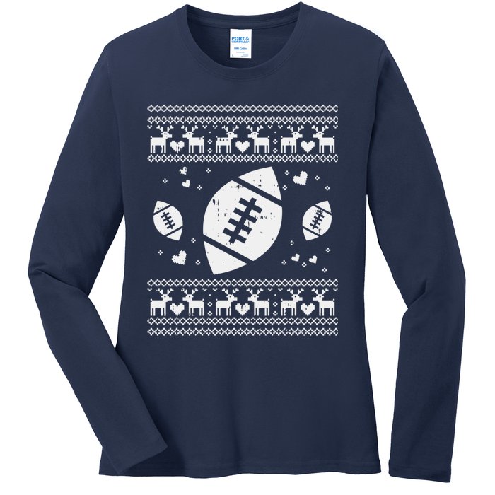 Football Ugly Christmas Sweater Ball Sport Player Boy Gift Ladies Long Sleeve Shirt