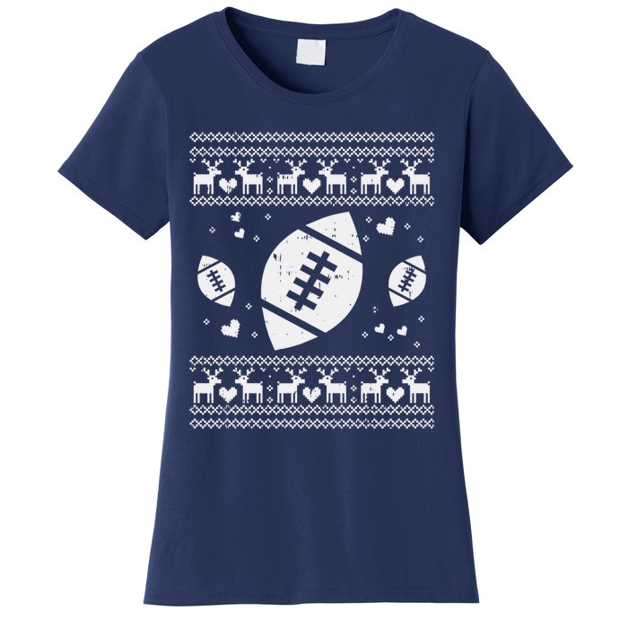 Football Ugly Christmas Sweater Ball Sport Player Boy Gift Women's T-Shirt