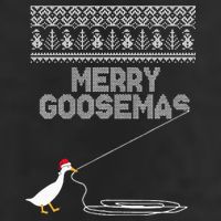 Funny Ugly Christmas Sweater Merry Goosemas Farm Life 7 Panel Mesh Trucker Snapback Hat