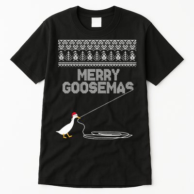 Funny Ugly Christmas Sweater Merry Goosemas Farm Life Tall T-Shirt