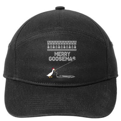 Funny Ugly Christmas Sweater Merry Goosemas Farm Life 7-Panel Snapback Hat