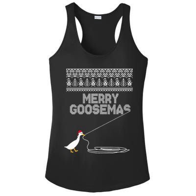 Funny Ugly Christmas Sweater Merry Goosemas Farm Life Ladies PosiCharge Competitor Racerback Tank