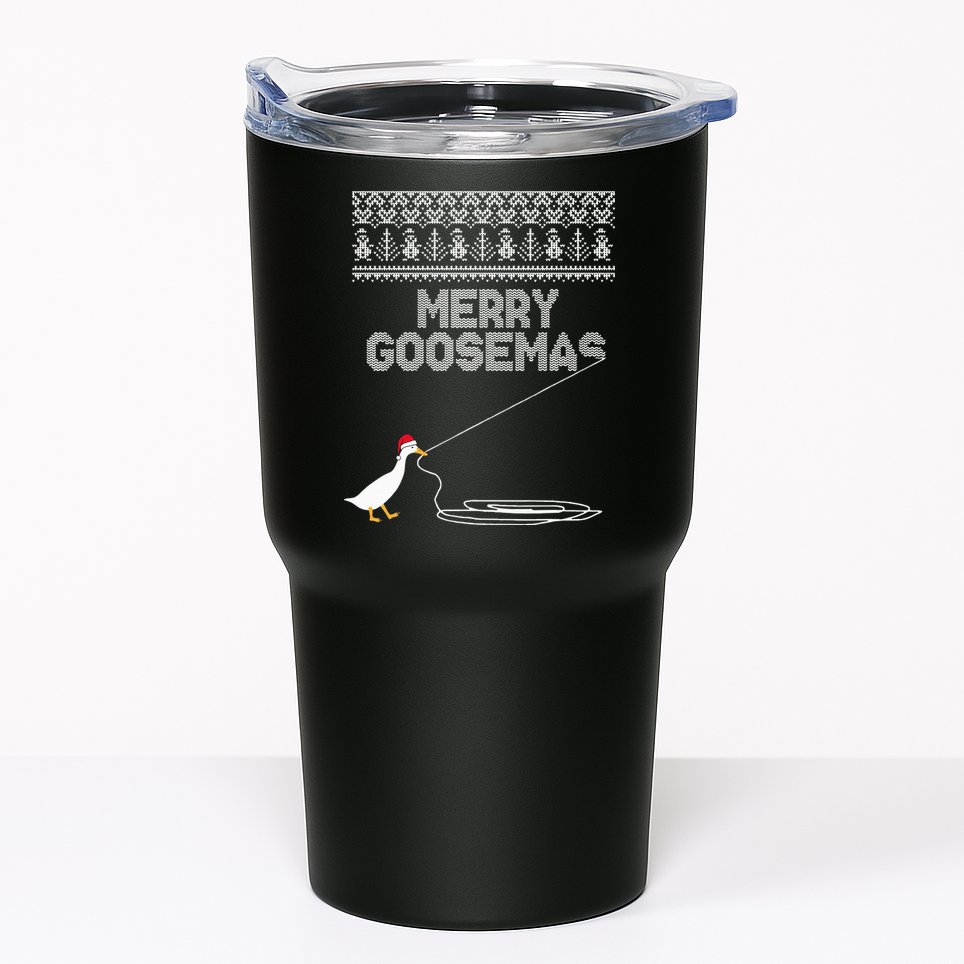 Funny Ugly Christmas Sweater Merry Goosemas Farm Life Tumbler