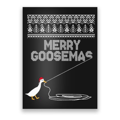Funny Ugly Christmas Sweater Merry Goosemas Farm Life Poster