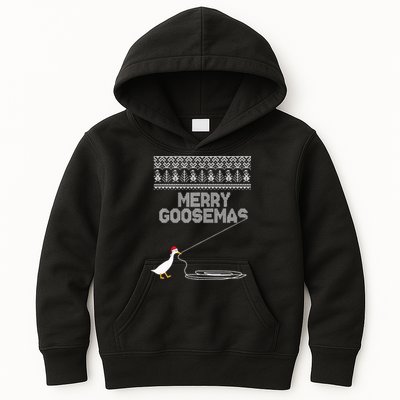 Funny Ugly Christmas Sweater Merry Goosemas Farm Life Kids Hoodie